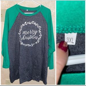 Merry Christmas 3/4 length sleeve